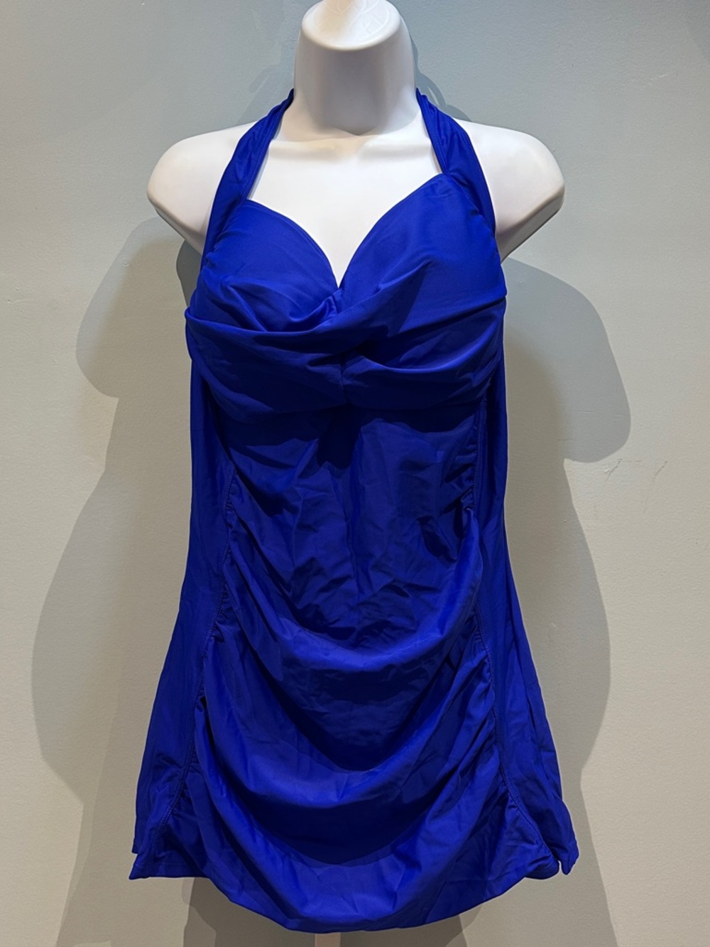 Royal Blue Halter Swimdress Romper XXXL NWOT
